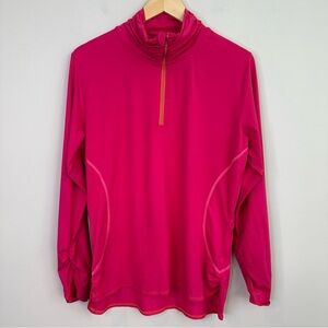 Title Nine Paradigm 1/4 Zip Long Sleeve Active Top in Pink XL